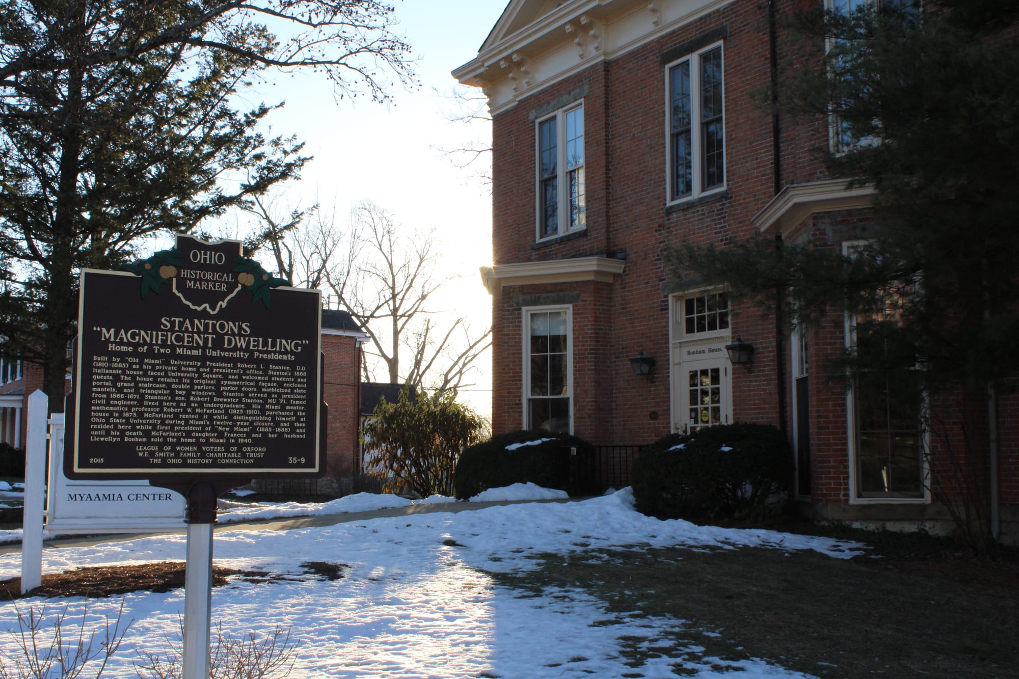 Bonham House and a historical marker