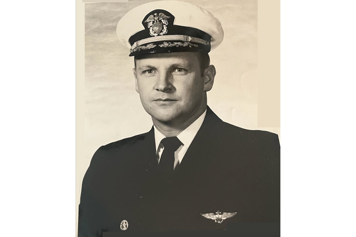 Black and white portrait of Captain Robert M. Harp in military uniform