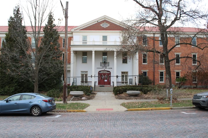 The entrance to the Oxford Community Arts Center