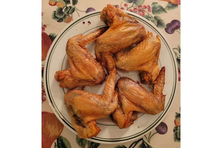 A plate of chicken wings