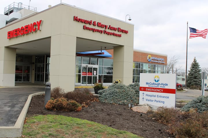 Entrance to McCullough-Hyde Emergency Room