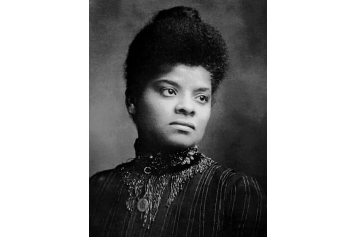 Black and white portrait photo of Ida B. Wells